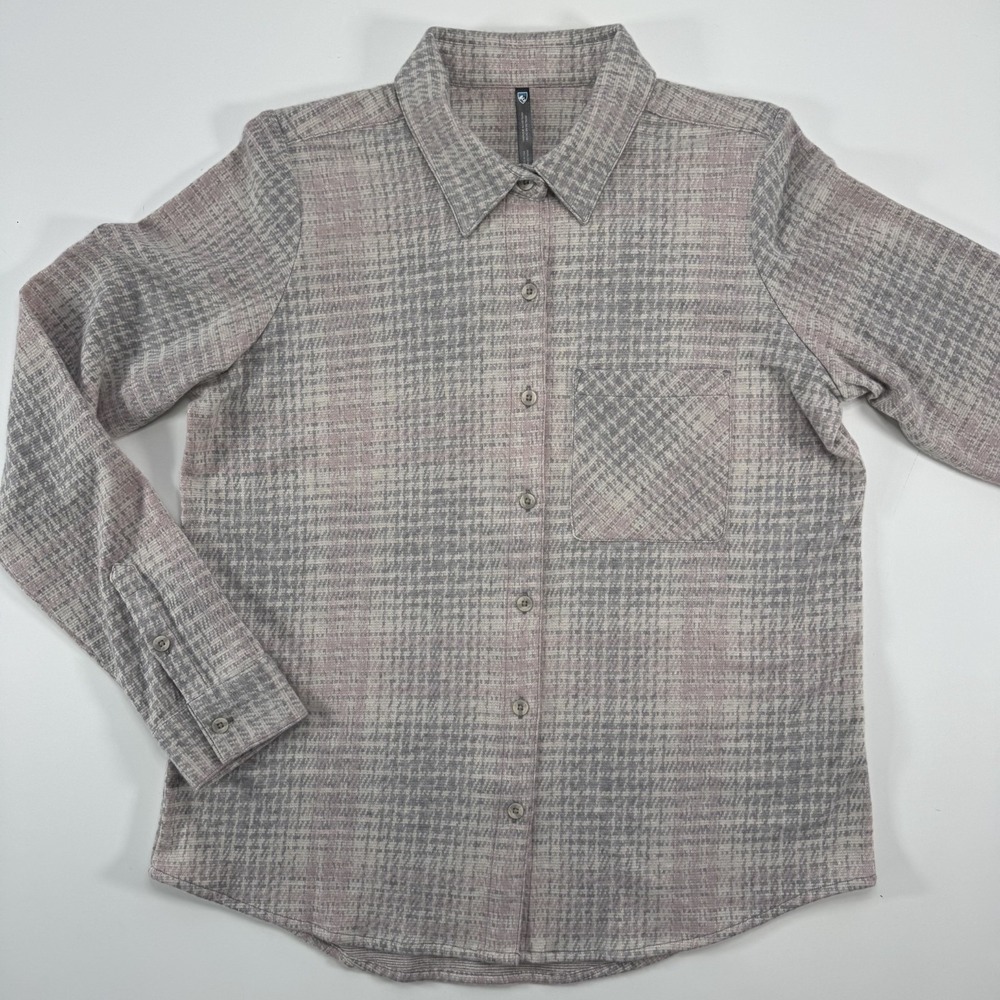 KUHL Innovatr Italian Knit Flannel‎ Fleece Shirt Womens Small Dove Never Worn